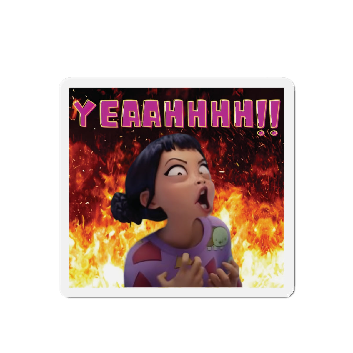 Kpop Demon Hunters Huntrix Zoey YEAHHH Funny Face Magnet Pose 2