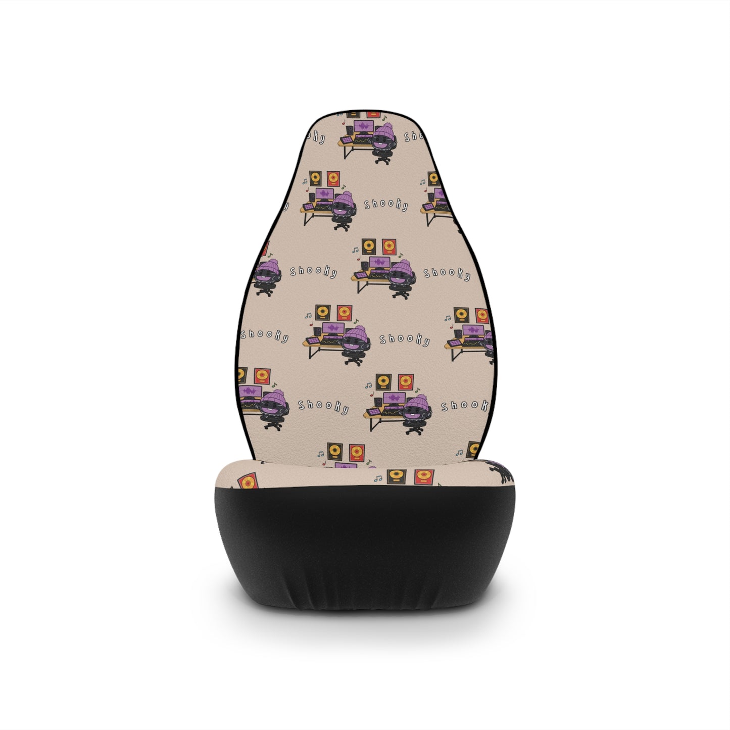 BT21 Shooky Beige Car Seat Cover Pattern Design - Identical Set of 2