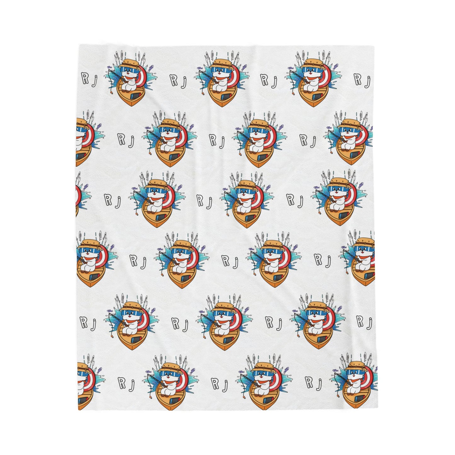 White RJ Blanket - BT21 Pattern Design
