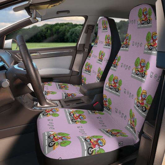 BT21 Koya Purple Car Seat Cover Pattern Design - Identical Set of 2