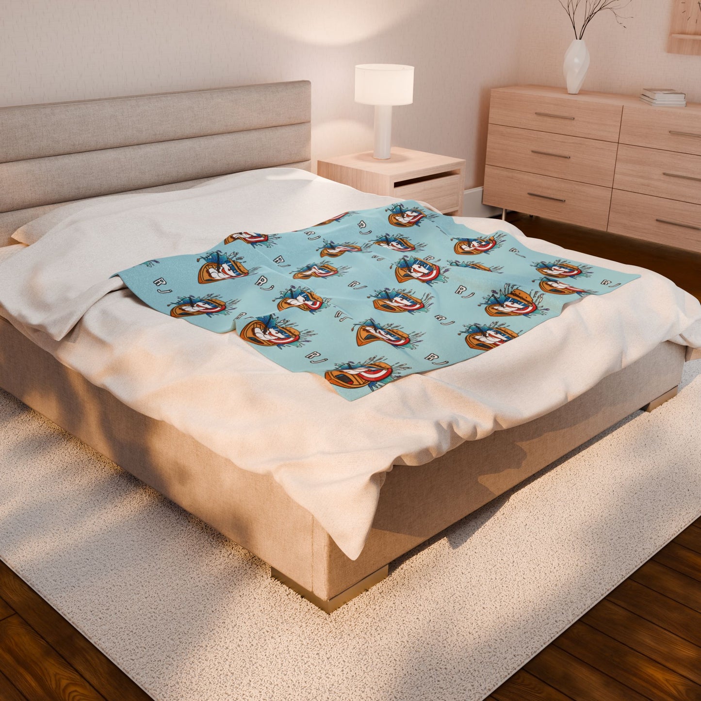 Blue RJ Blanket - BT21 Pattern Design