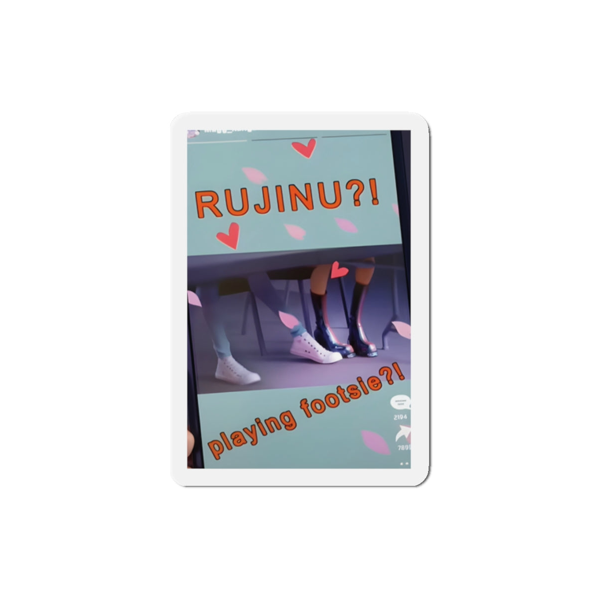 Kpop Demon Hunters Rumi and Jinu Rujinu Playing Footsie Tiktok Magnet
