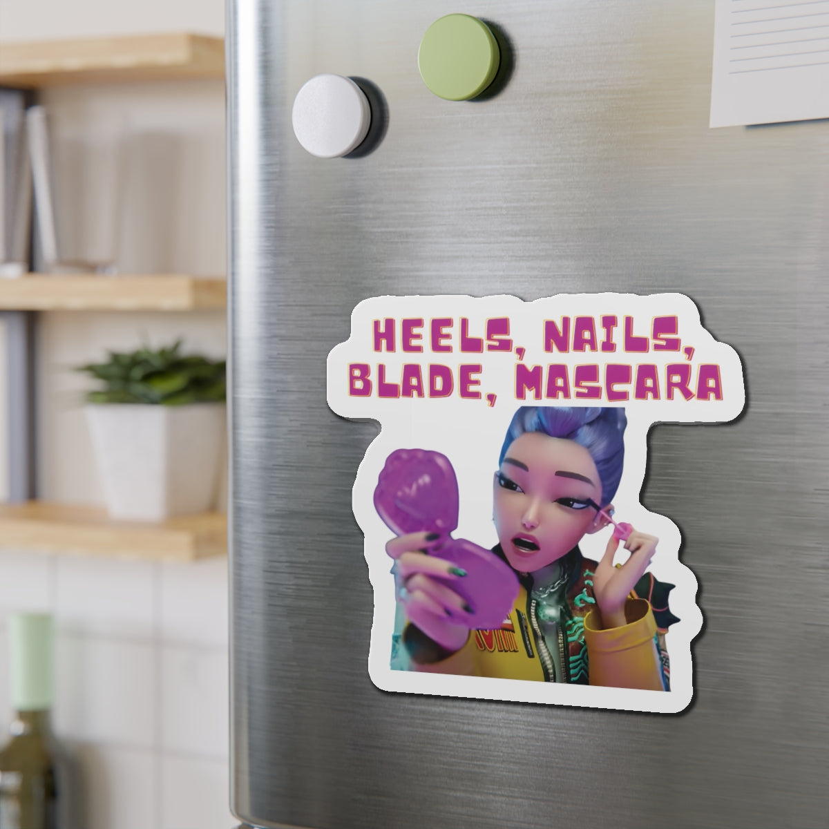 Kpop Demon Hunters Huntrix Rumi Heels Nails Blade Mascara Magnet