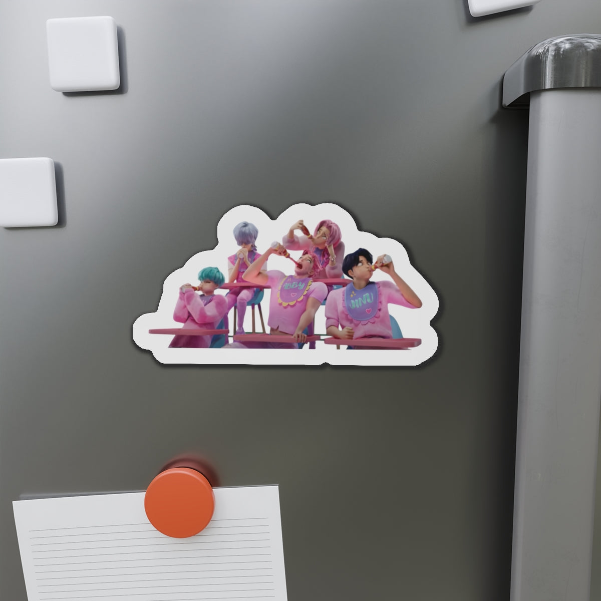 Kpop Demon Hunters Saja Boys Drinking Hot Sauce Variety Show Magnet