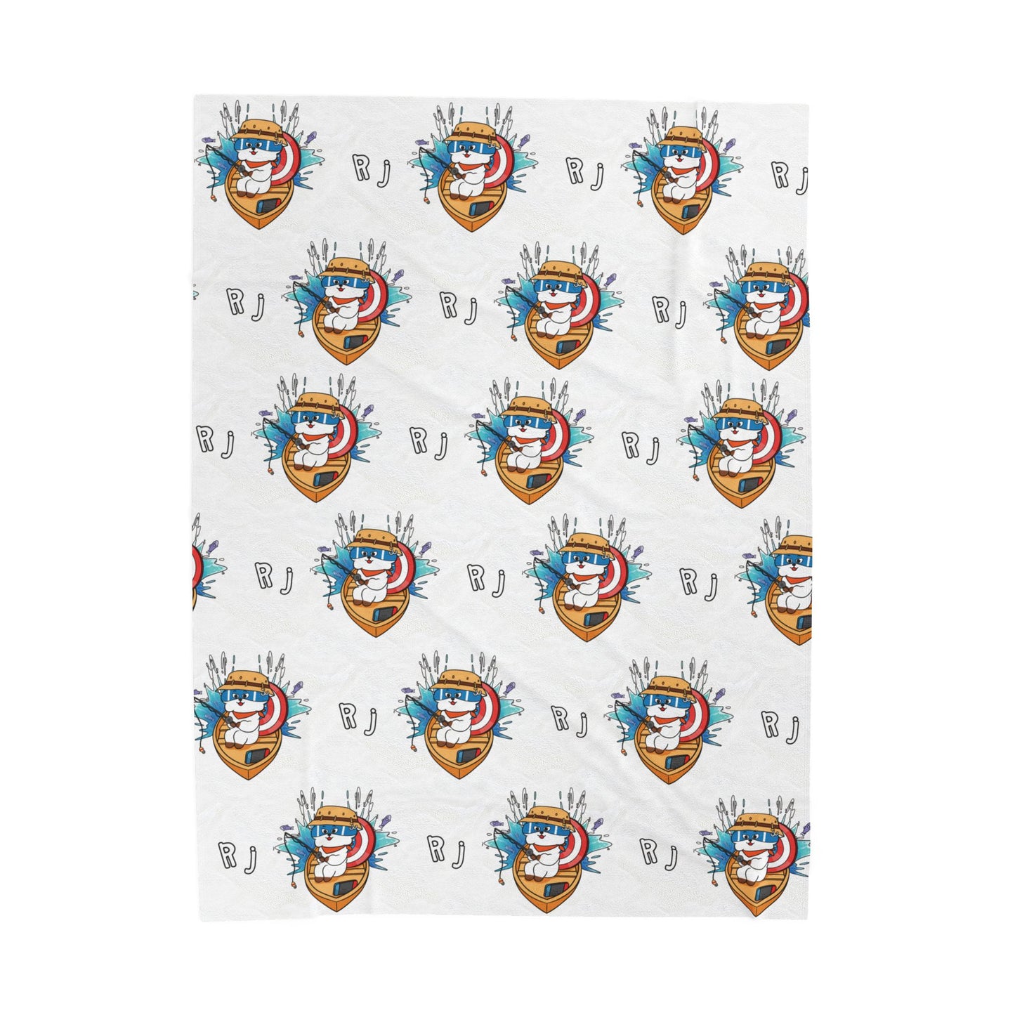 White RJ Blanket - BT21 Pattern Design