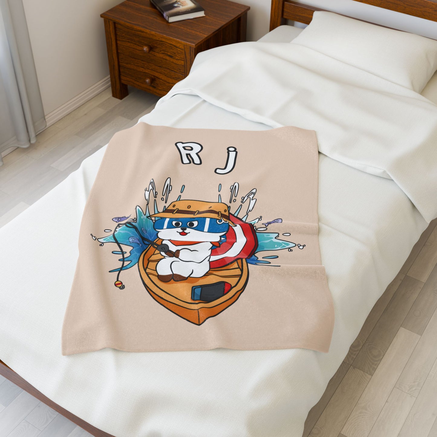 Beige RJ Blanket - BT21 Single Design