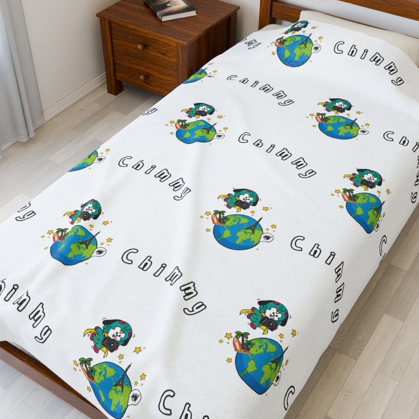 White Chimmy Blanket - BT21 Pattern Design