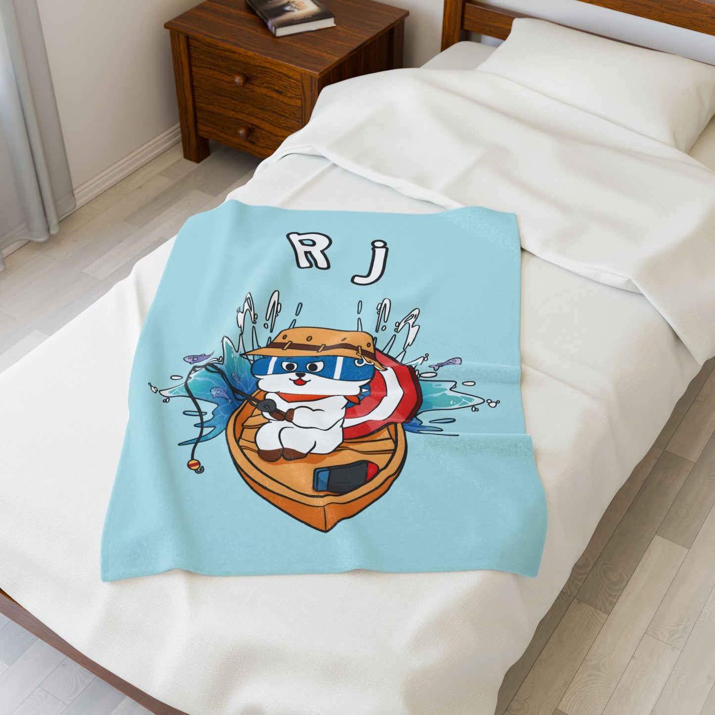 Blue RJ Blanket - BT21 Single Design