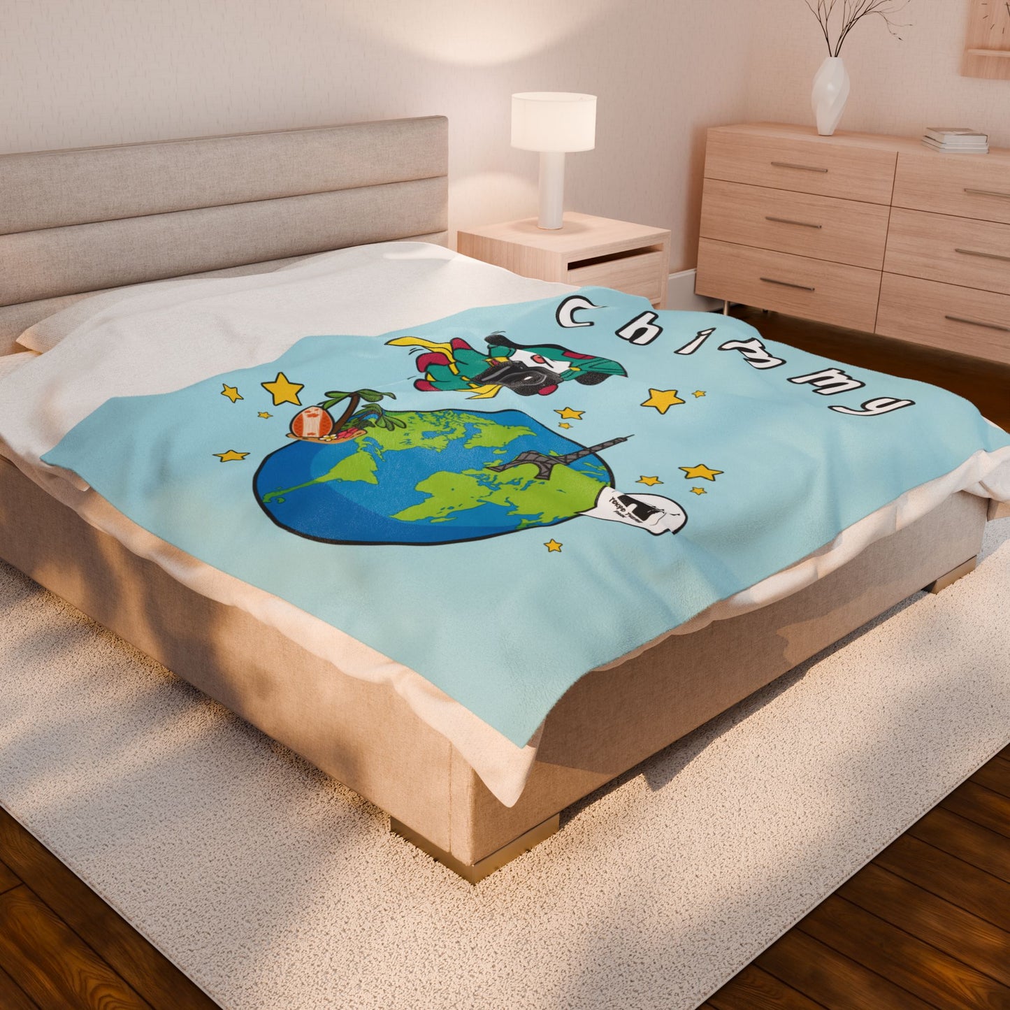 Blue Chimmy Blanket - BT21 Single Design