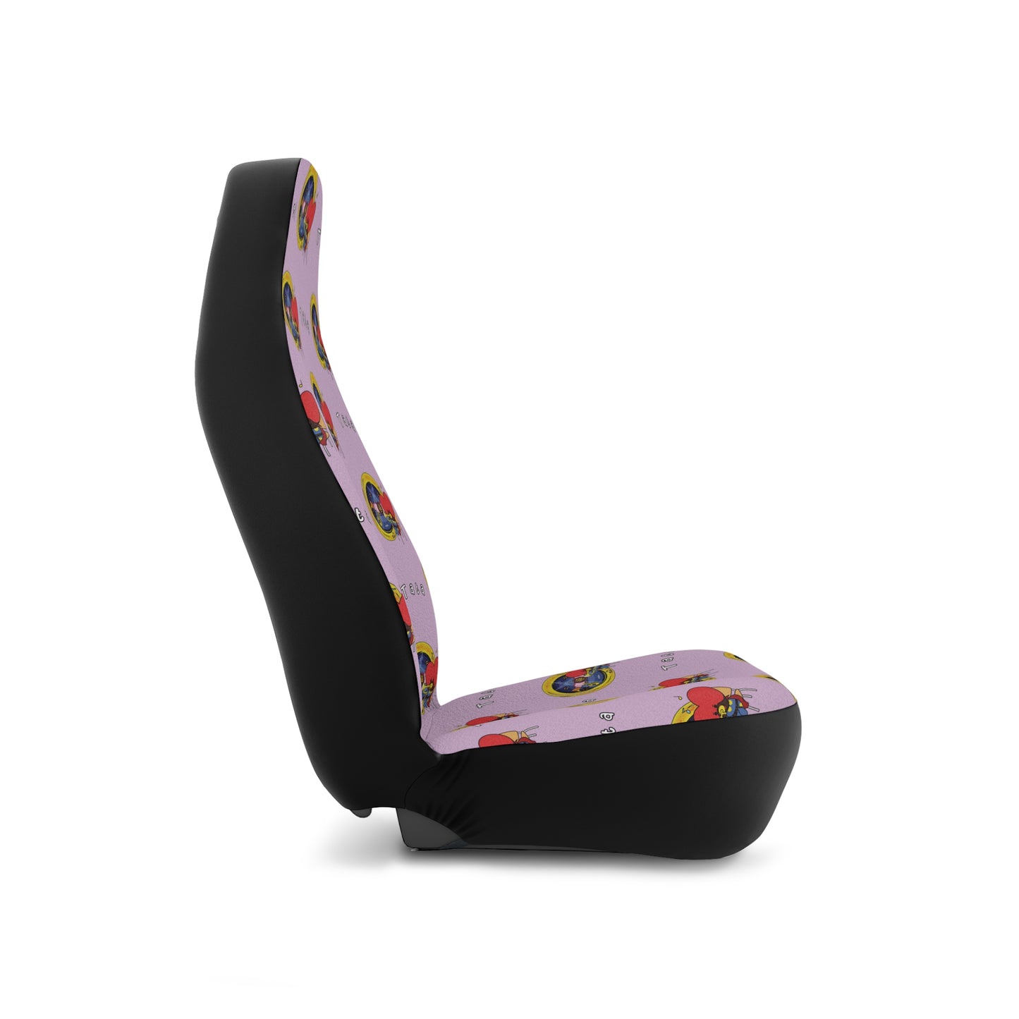 BT21 Tata Purple Car Seat Covers Pattern Design - Identical Set of 2