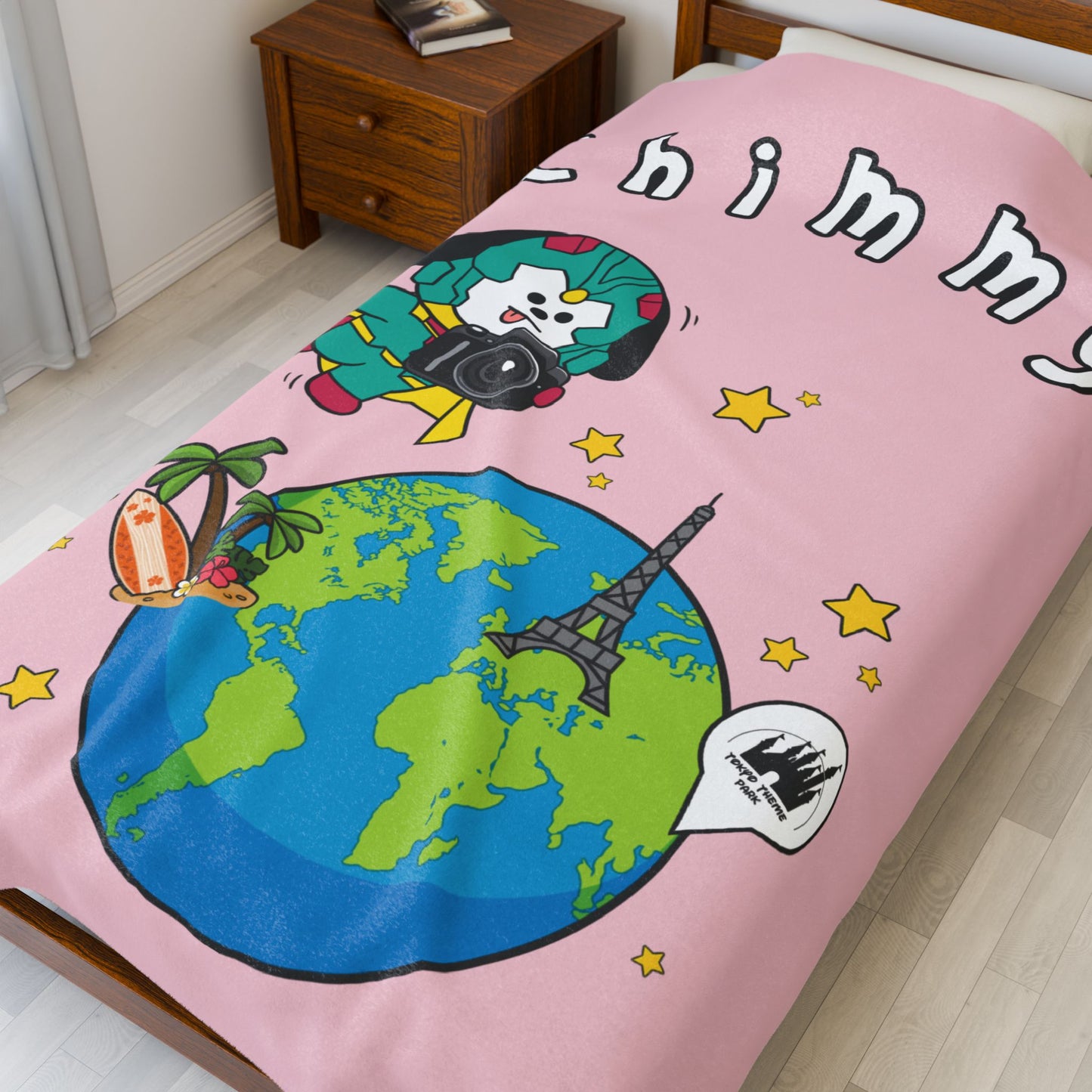 Pink Chimmy Blanket - BT21 Single Design