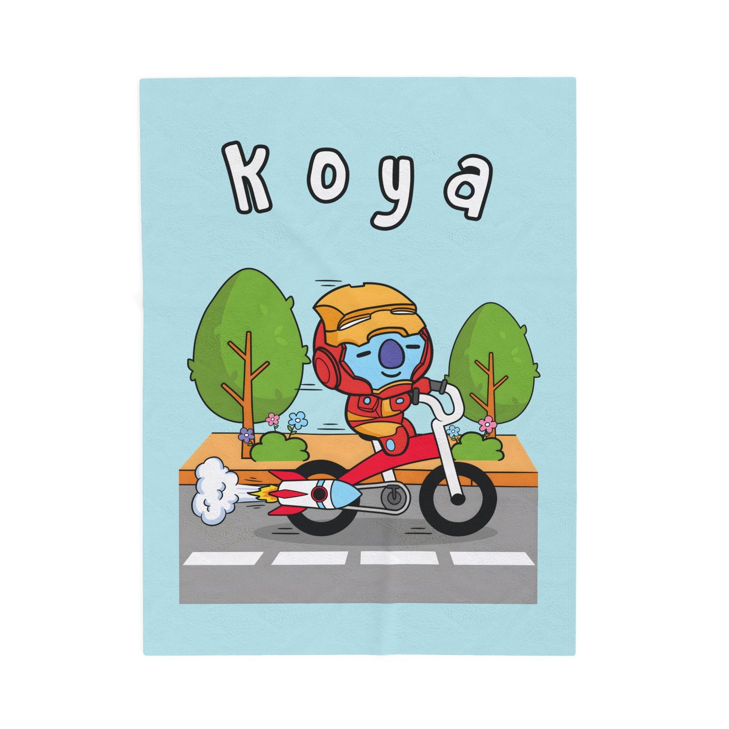 Blue Koya Blanket - BT21 Single Design