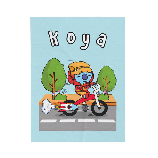 Blue Koya Blanket - BT21 Single Design