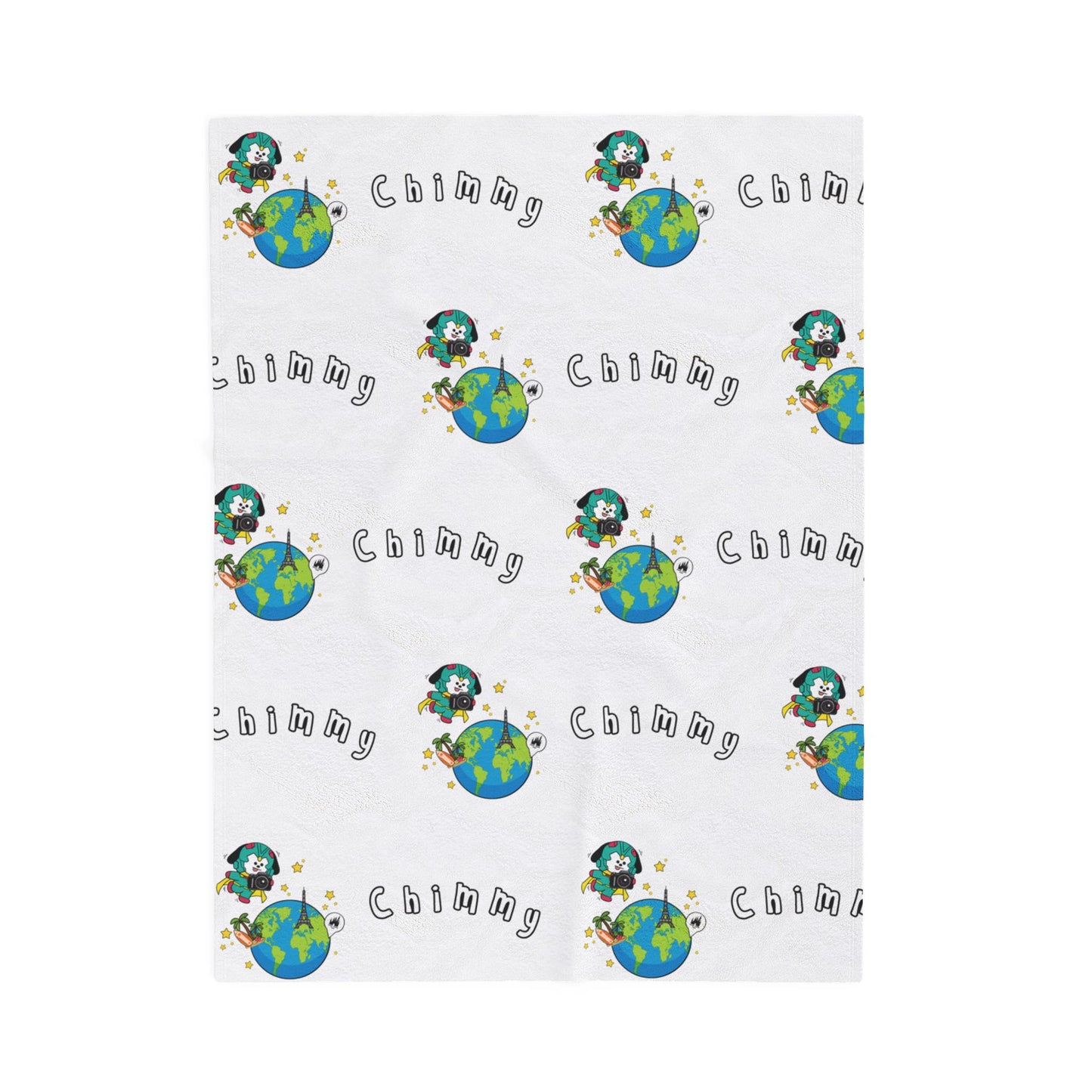 White Chimmy Blanket - BT21 Pattern Design