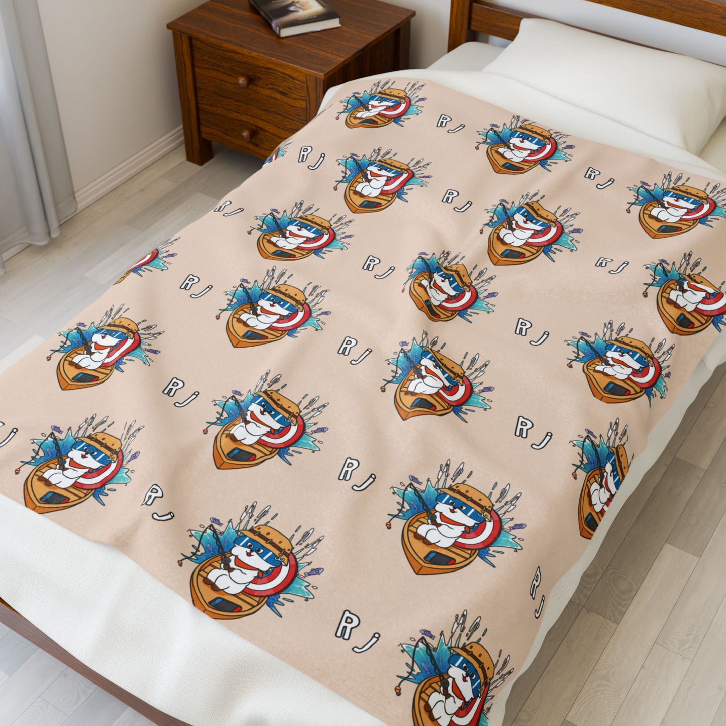 Beige RJ Blanket - BT21 Pattern Design