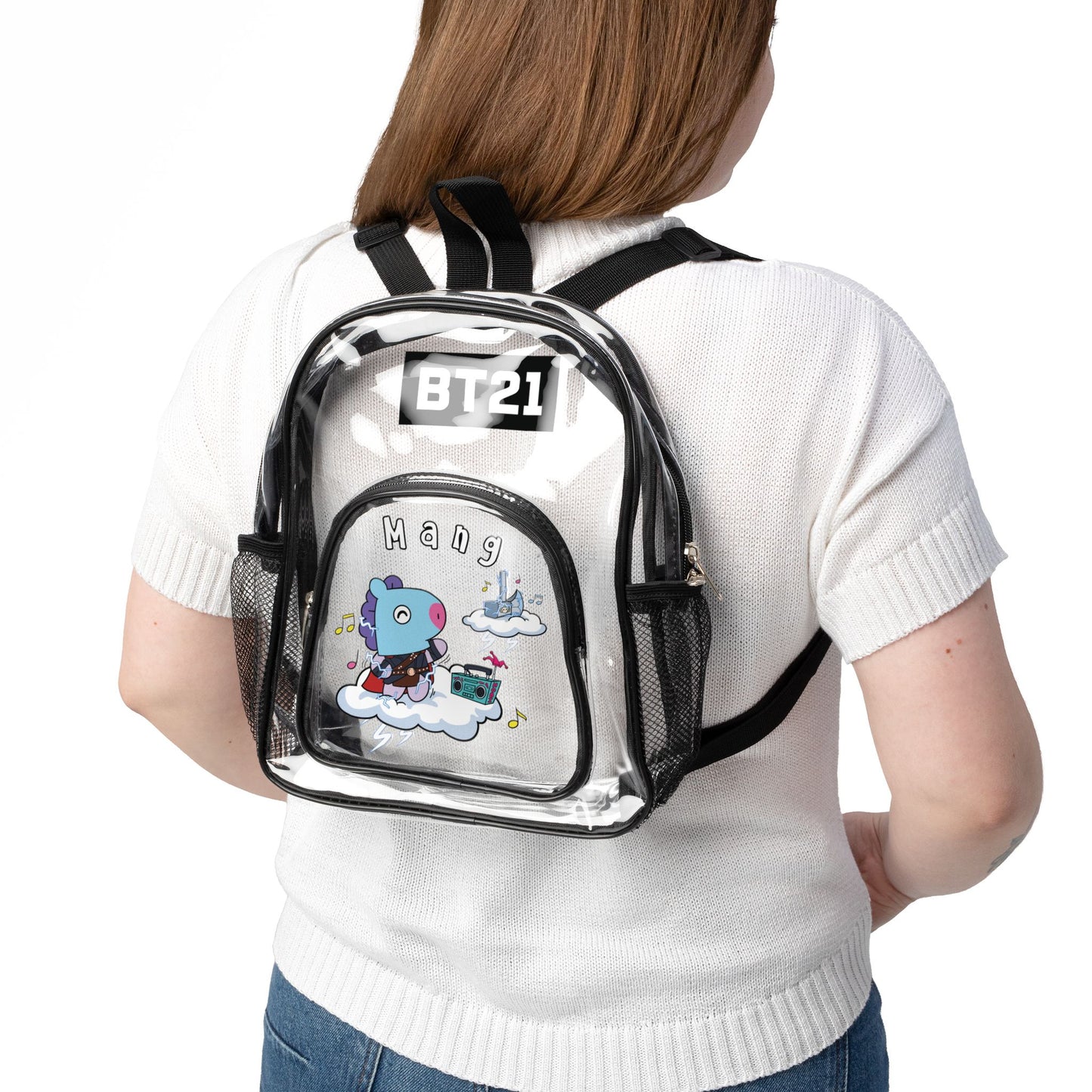 BT21 Mang Clear Stadium Backpack Concert Bag (Fully Clear) — Stadium Approved