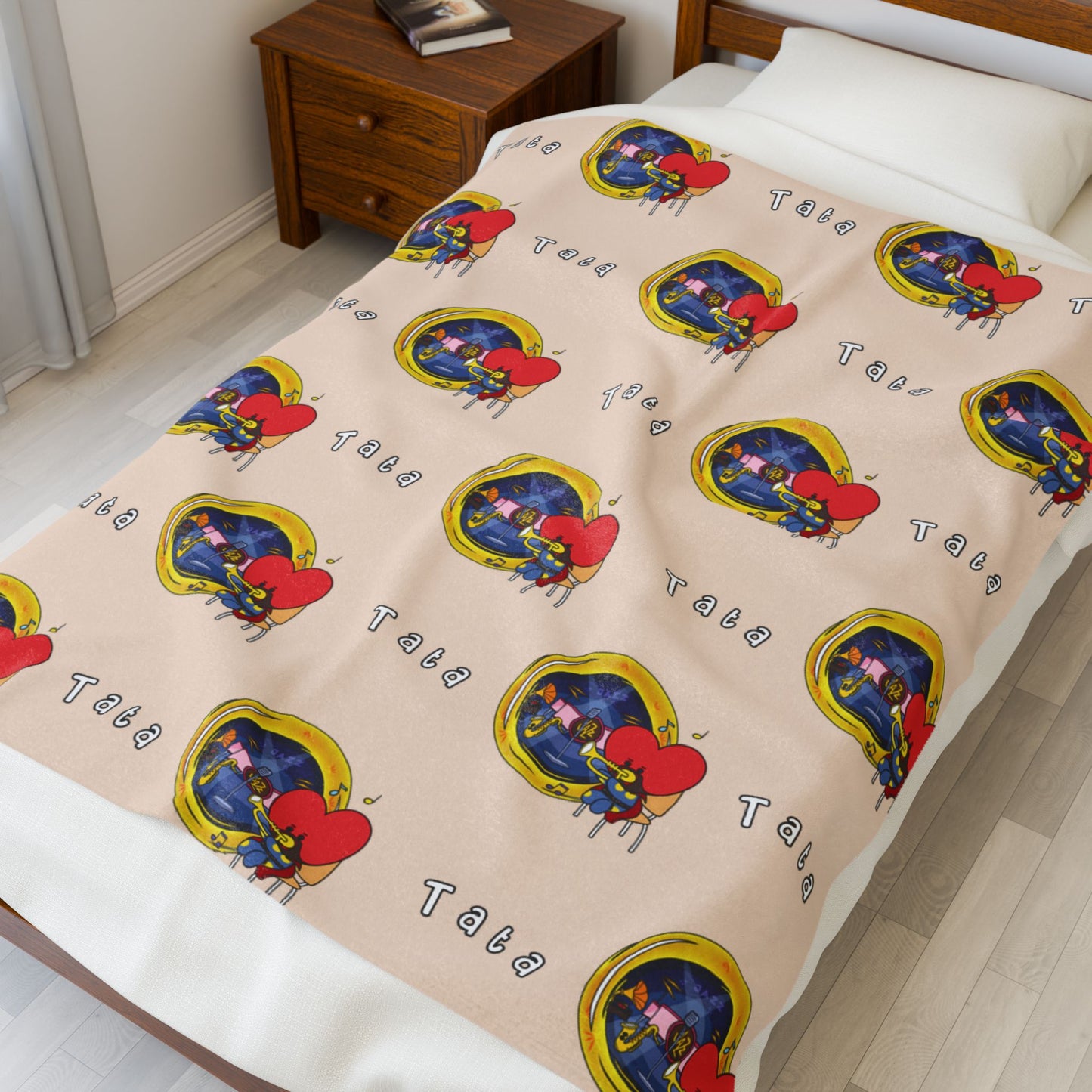 Beige Tata Blanket - BT21 Pattern Design