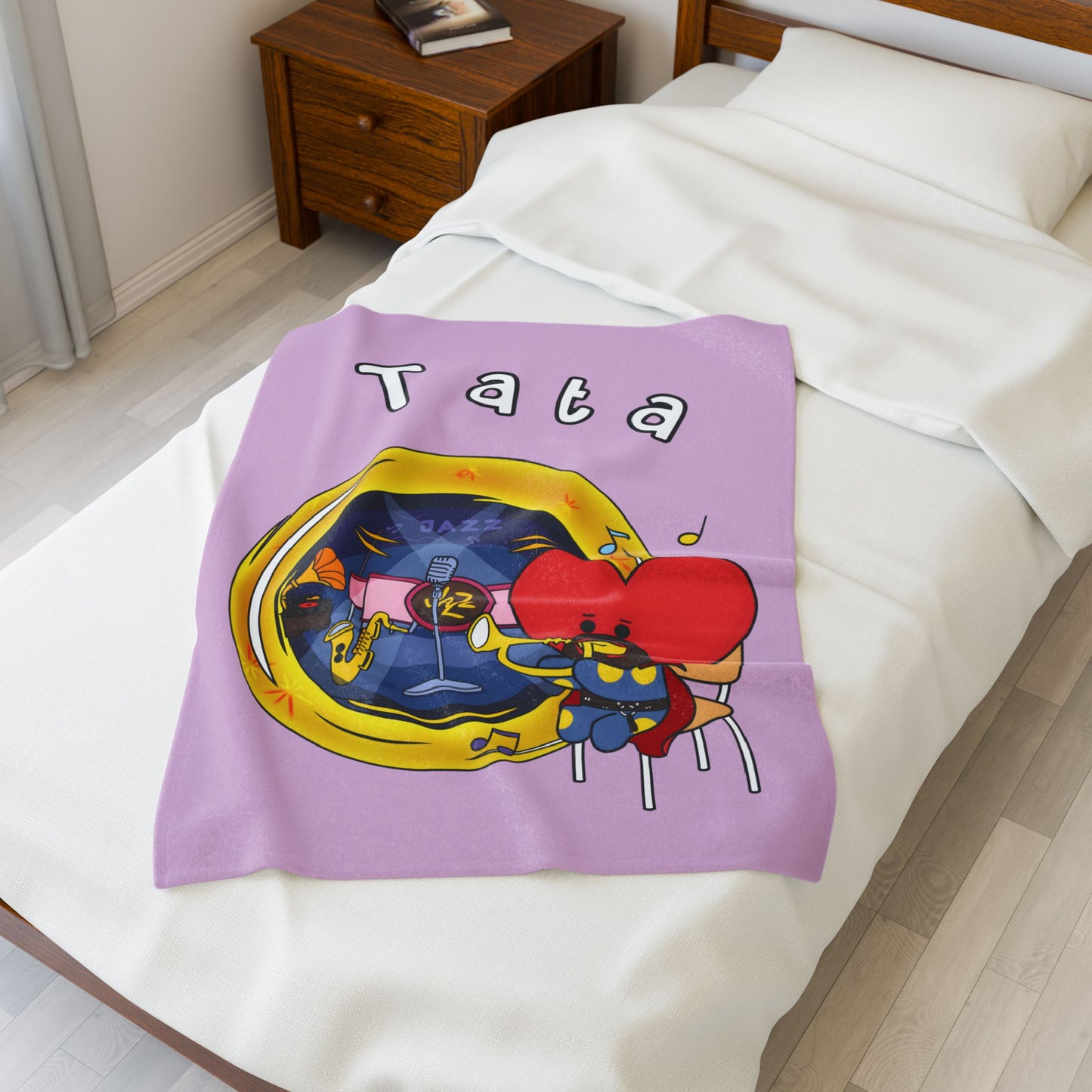 Purple Tata Blanket - BT21 Single Design