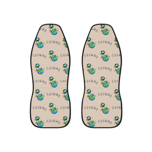 BT21 Chimmy Beige Car Seat Cover Pattern Design - Identical Set of 2
