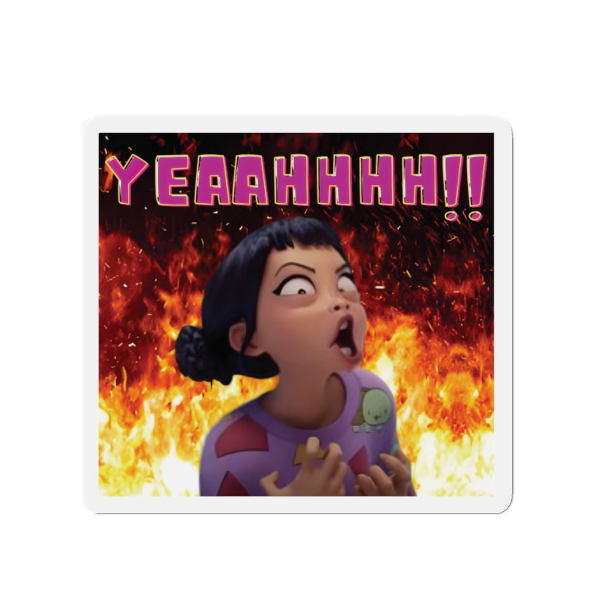 Kpop Demon Hunters Huntrix Zoey YEAHHH Funny Face Magnet Pose 2