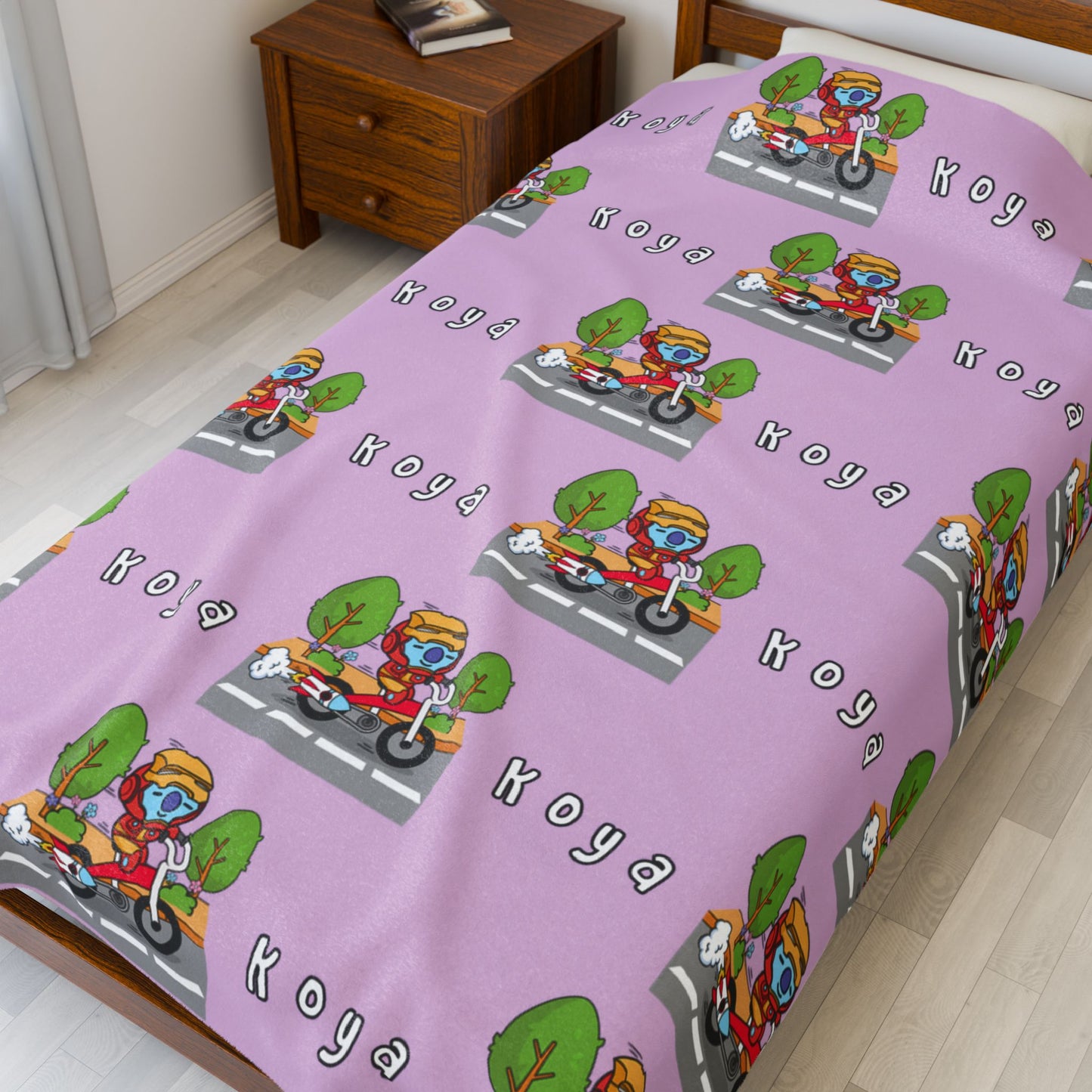 Purple Koya Blanket - BT21 Pattern Design