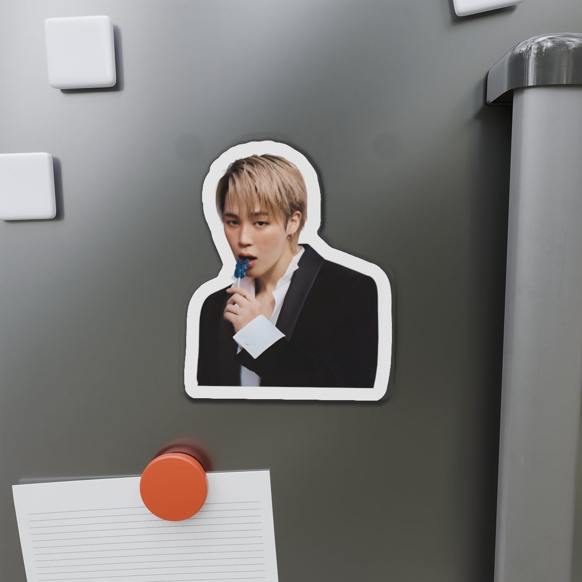BTS Park Jimin Dior Photoshoot Eating a Sucker Magnet
