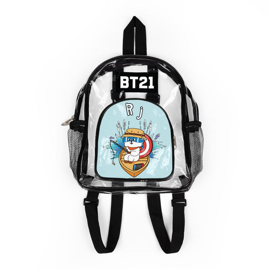 BT21 RJ Clear Panel Backpack (Blue Colored Front) — Not Stadium Approved
