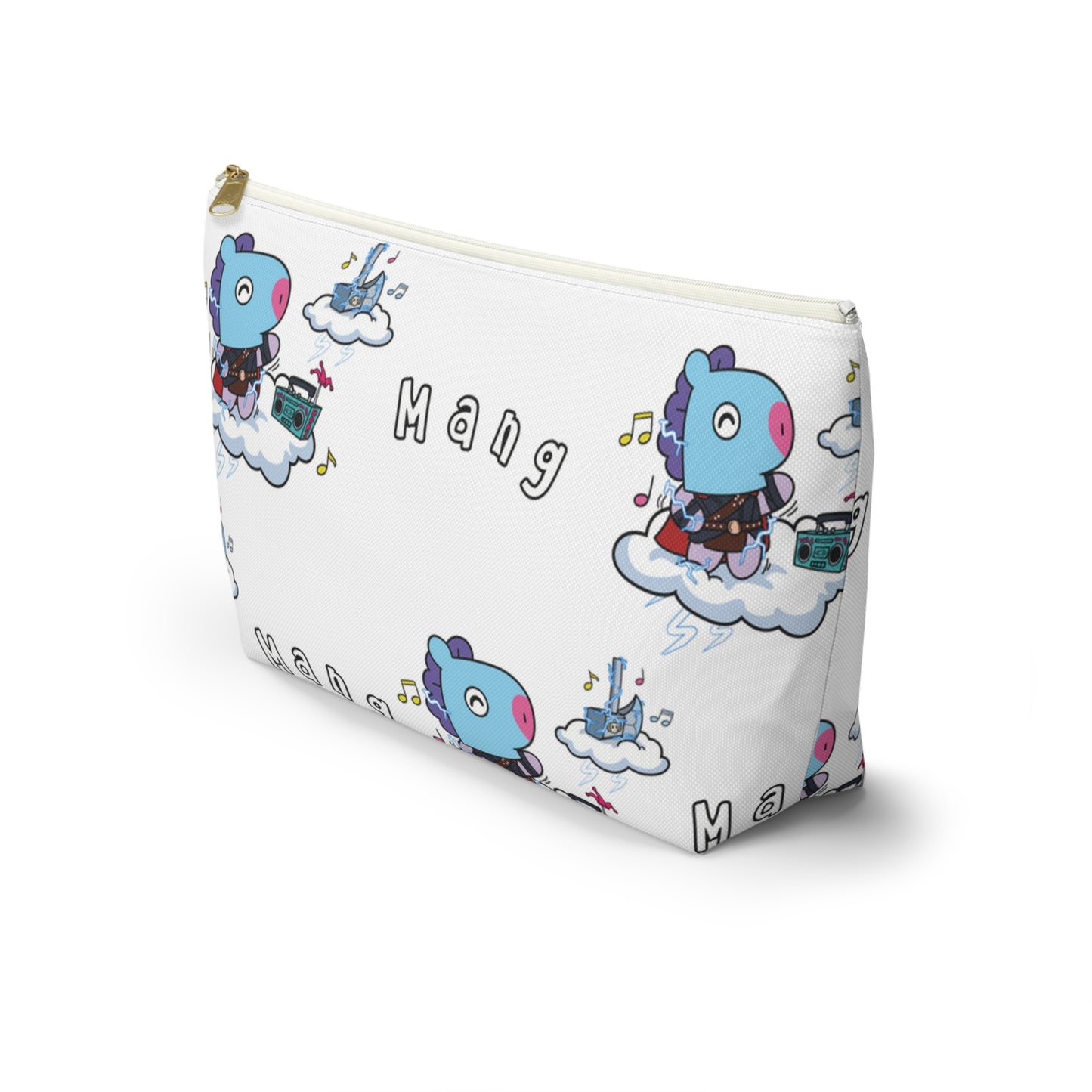BT21 Mang White Pattern Travel Bag
