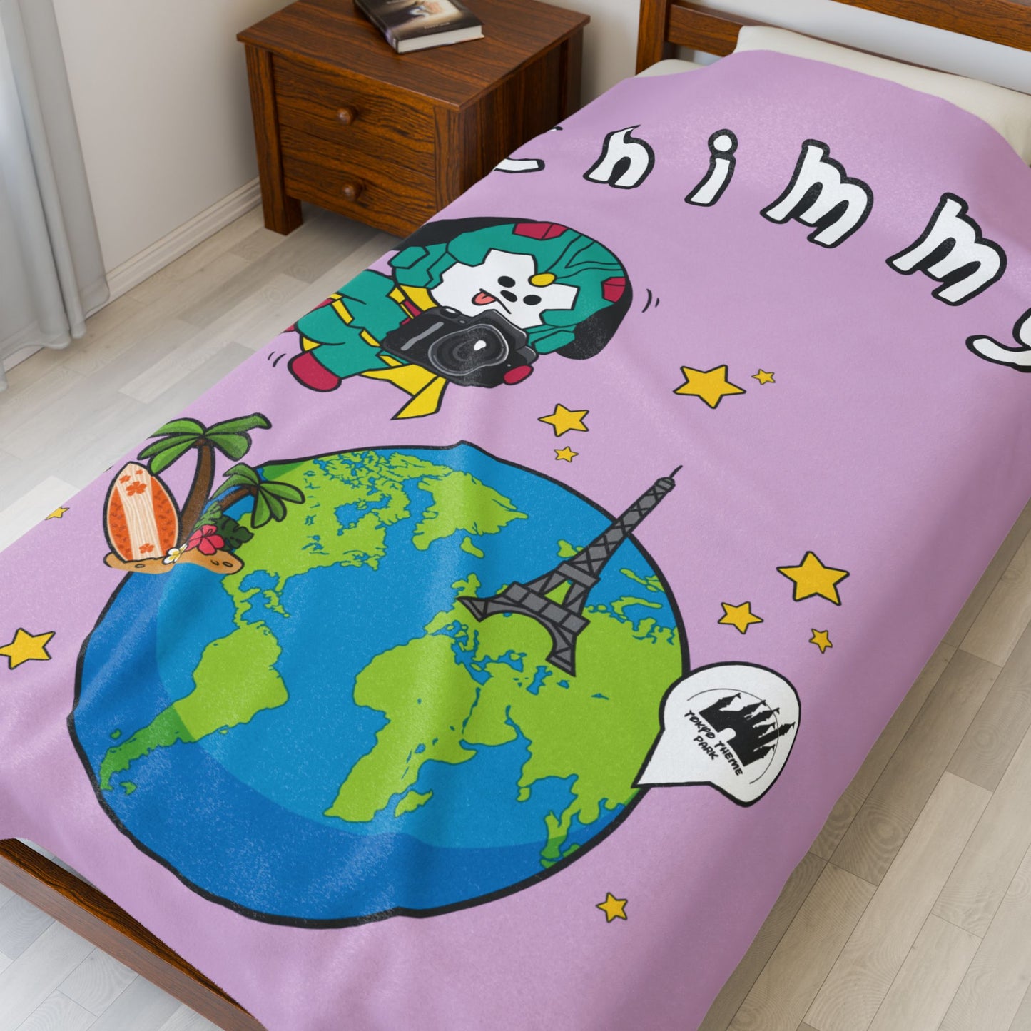 Purple Chimmy Blanket - BT21 Single Design