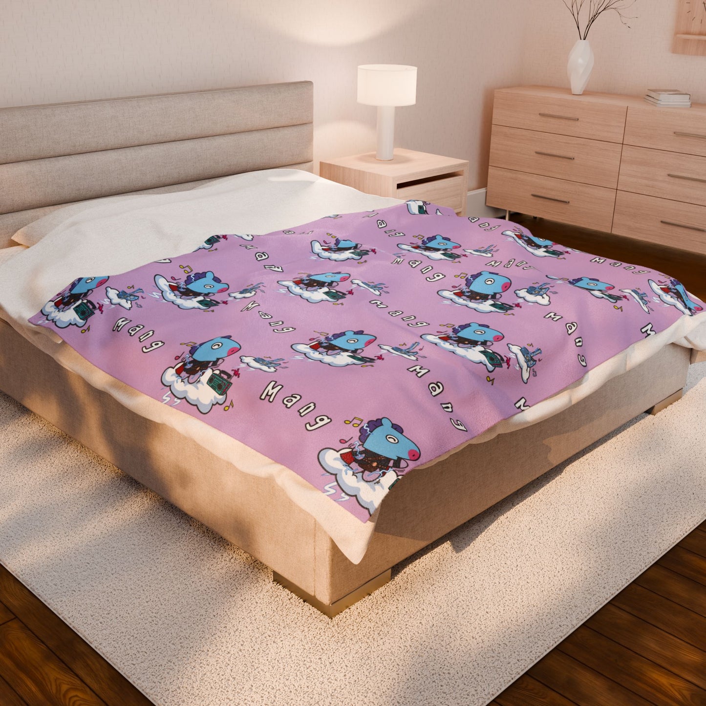 Purple Mang Blanket - BT21 Pattern Design