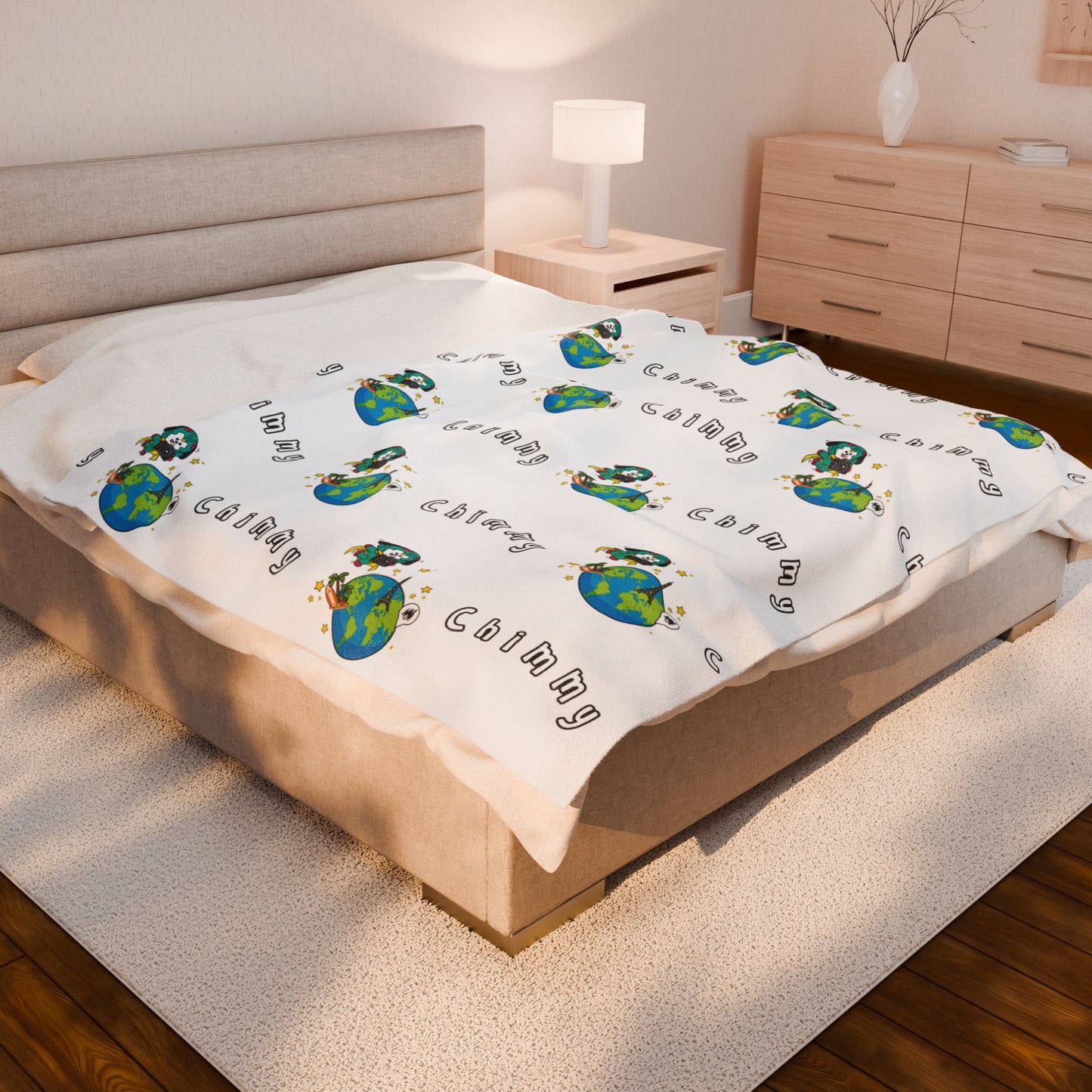 White Chimmy Blanket - BT21 Pattern Design