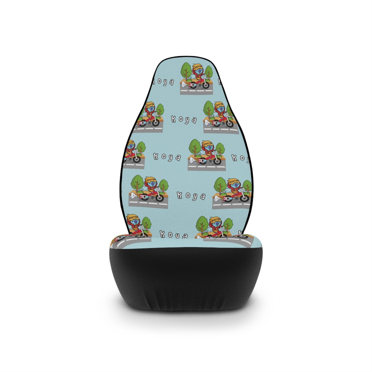 BT21 Koya Blue Car Seat Cover Pattern Design - Identical Set of 2