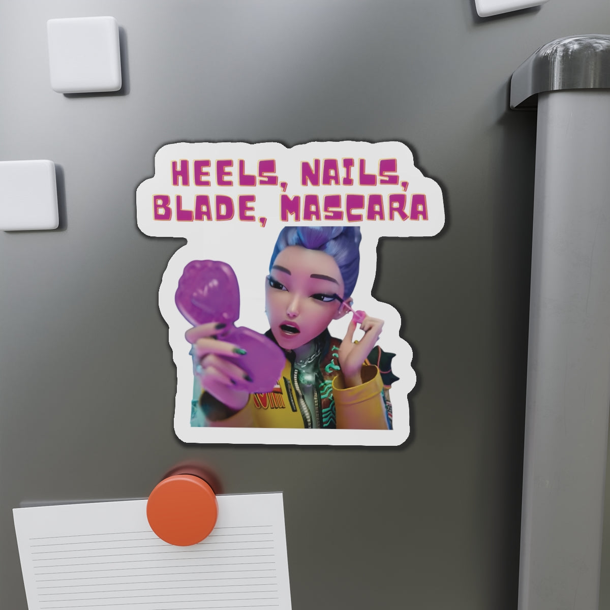 Kpop Demon Hunters Huntrix Rumi Heels Nails Blade Mascara Magnet