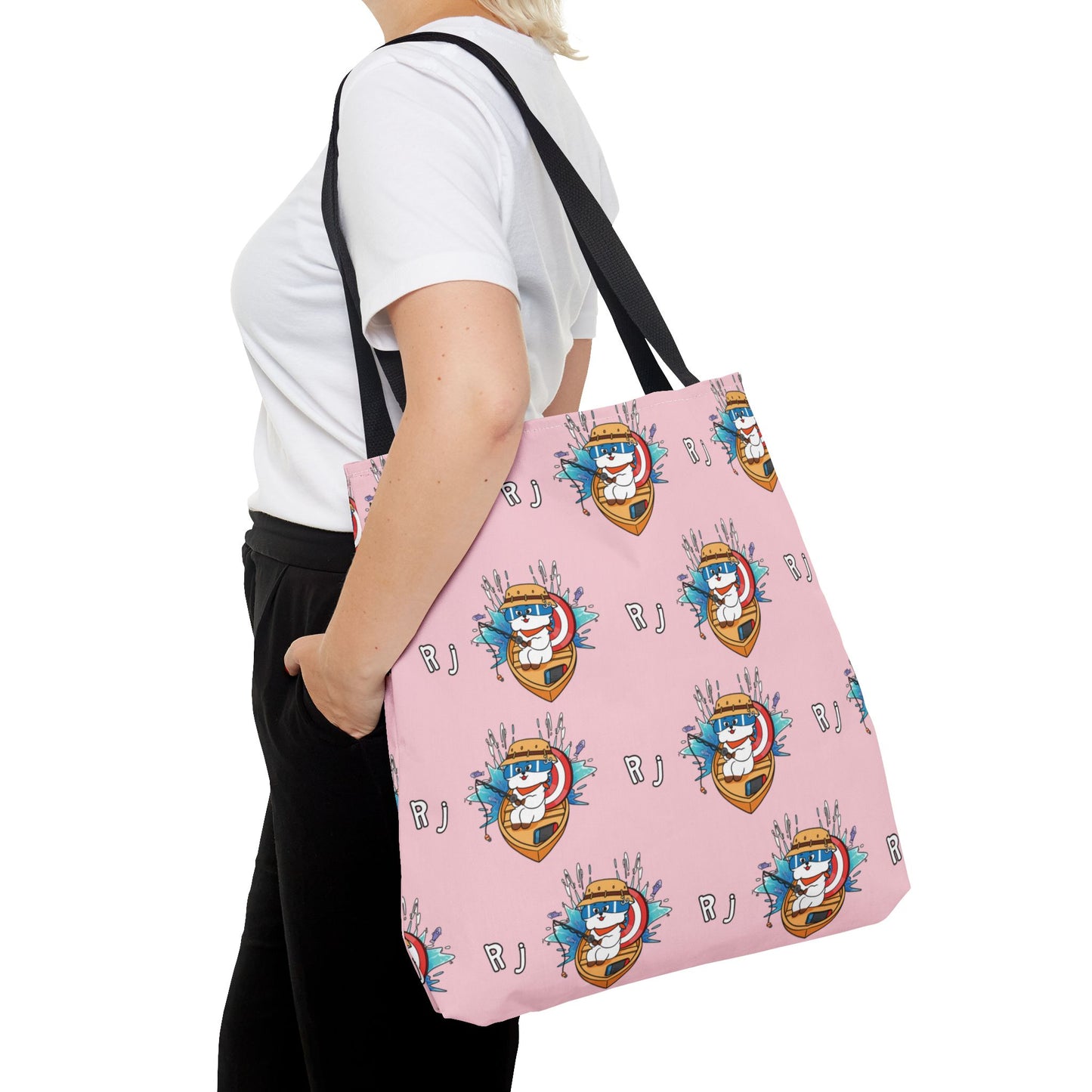 BT21 RJ Pink Tote Bag Pattern Design