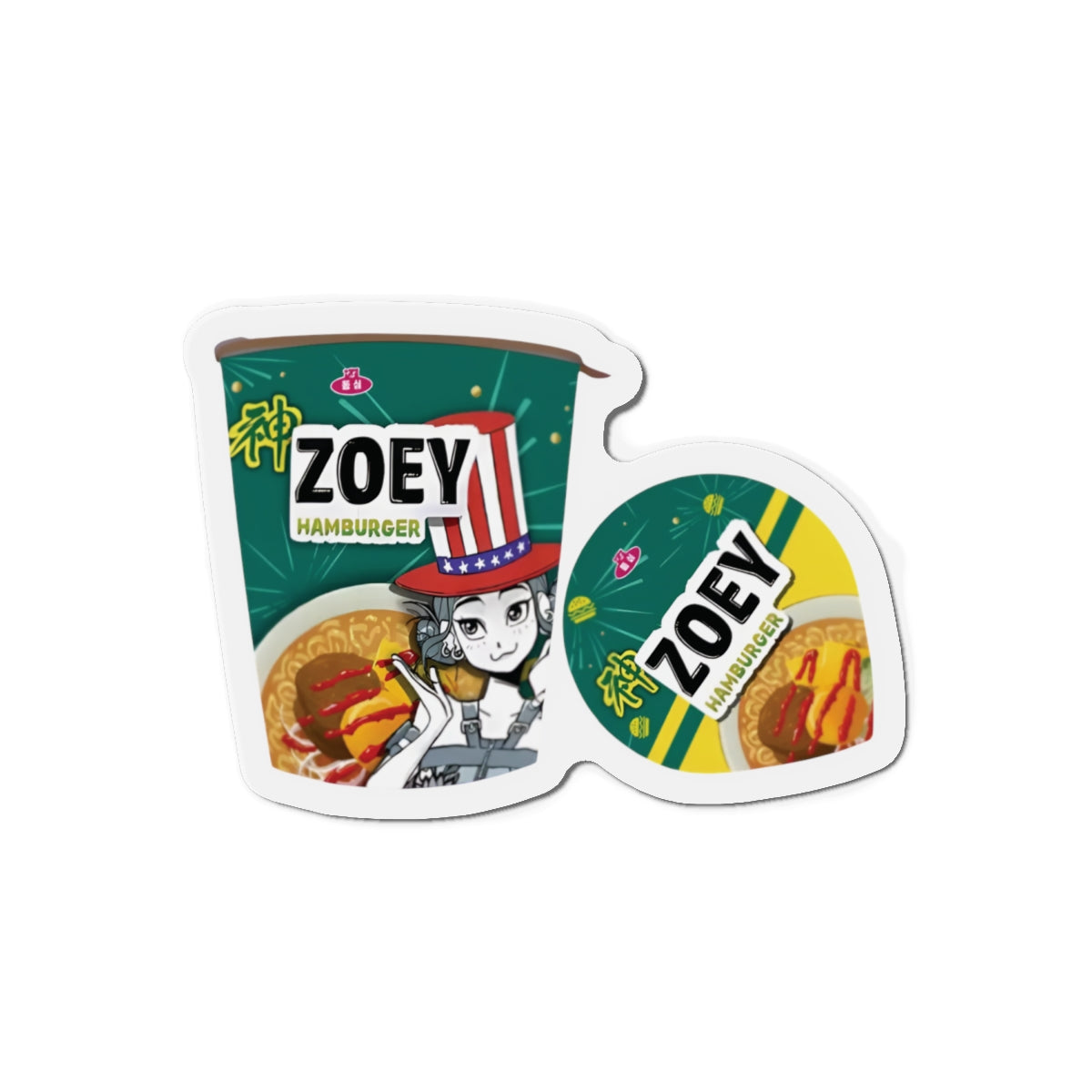 Kpop Demon Hunters Huntrix Zoey Ramen Cup Magnet