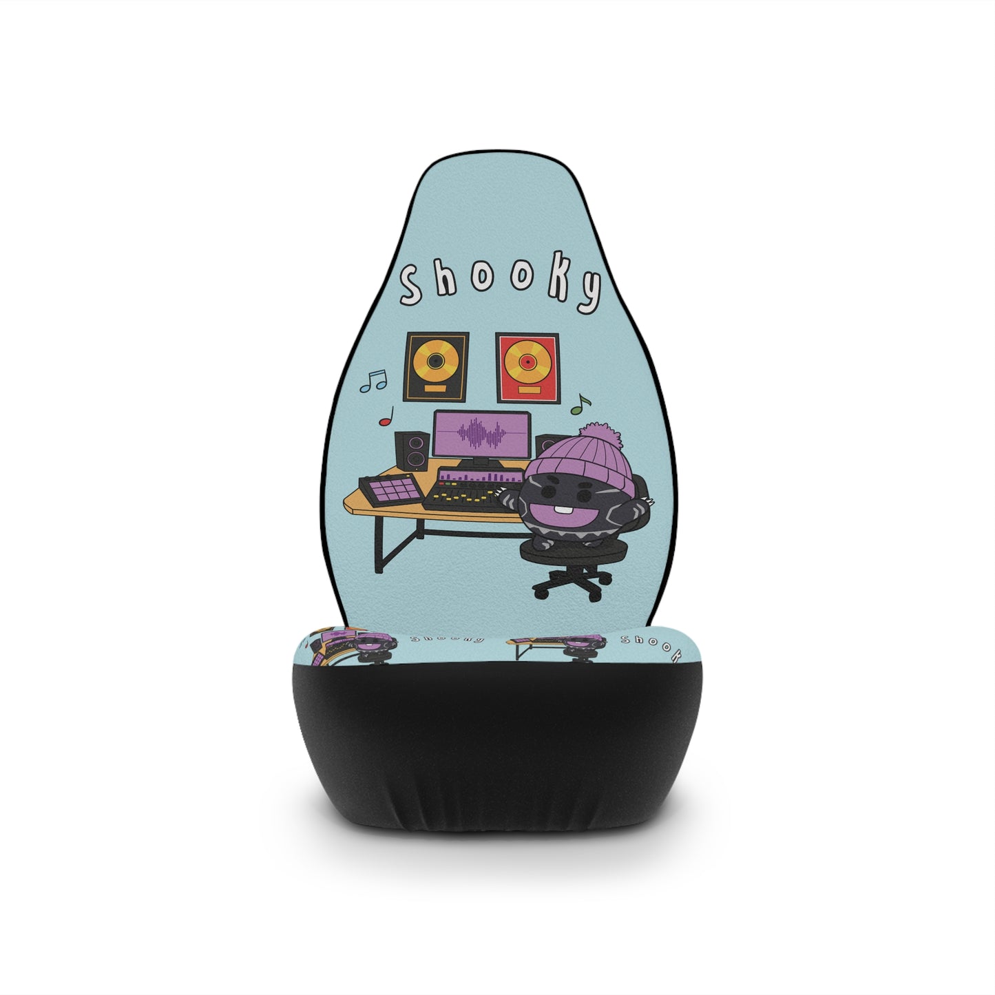 BT21 Shooky Blue Car Seat Cover Single Pattern Combo Design - Identical Set of 2