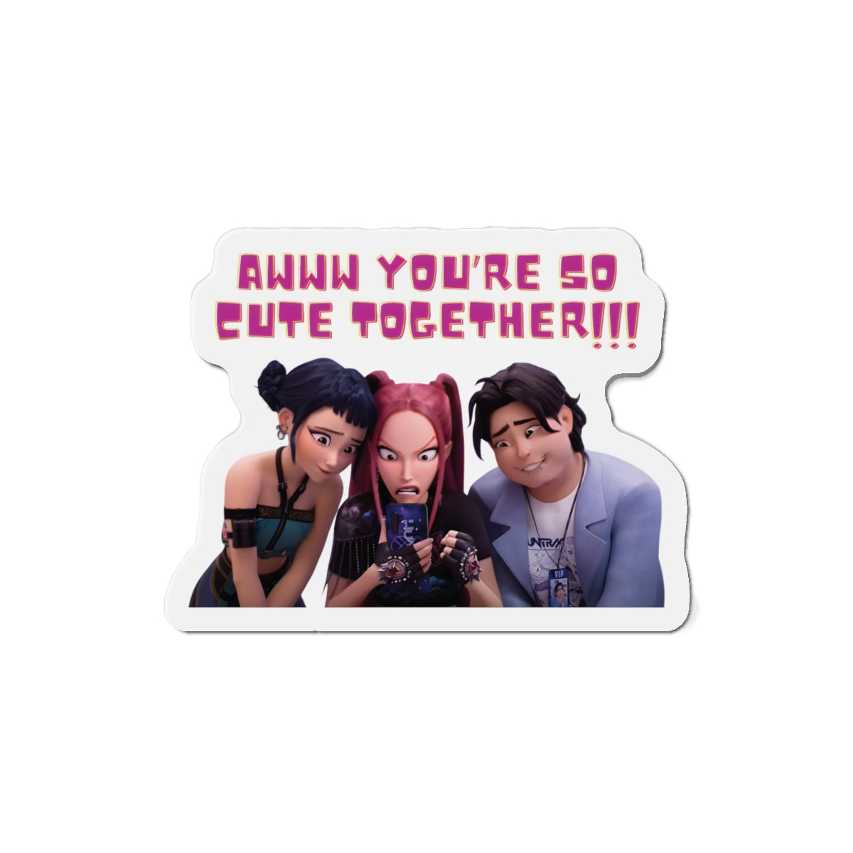 Kpop Demon Hunters Huntrix Mira Saja Boys Abby and Romance Miroabby So Cute Together Magnet