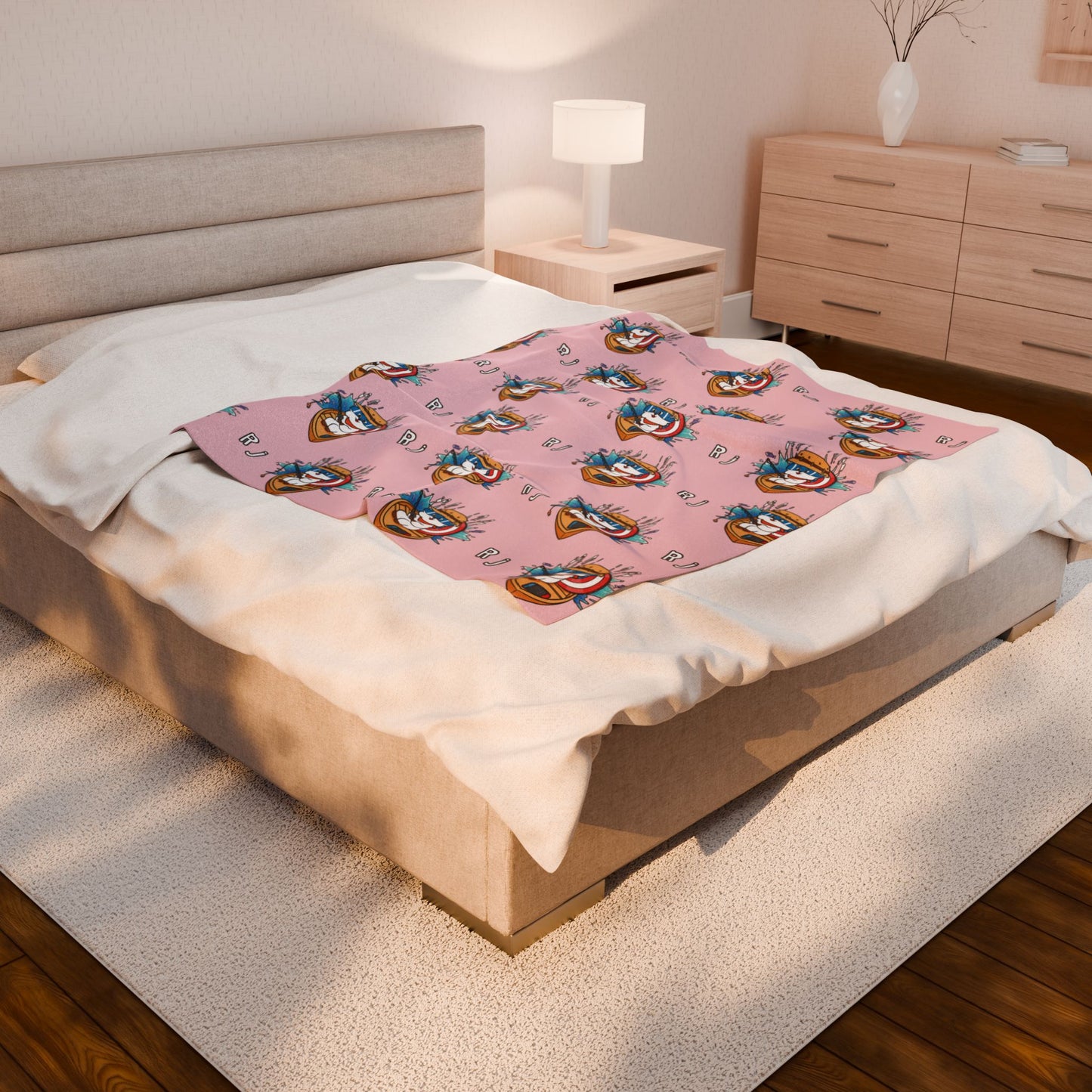 Pink RJ Blanket - BT21 Pattern Design