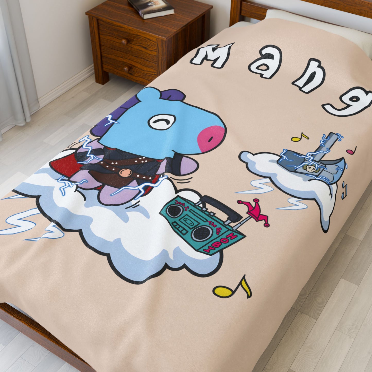 Beige Mang Blanket - BT21 Single Design