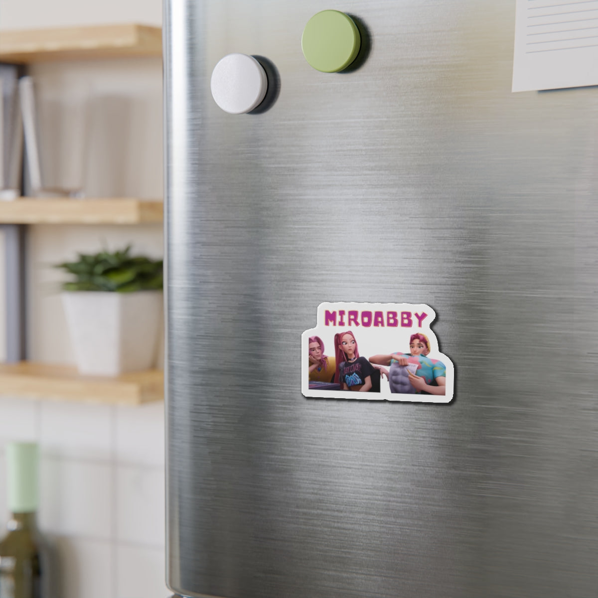 Kpop Demon Hunters Huntrix Mira Saja Boys Abby and Romance Miroabby Drawing Abs Magnet