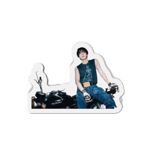 Jhope Killing It Girl Leaning Against Motorcycle Magnet