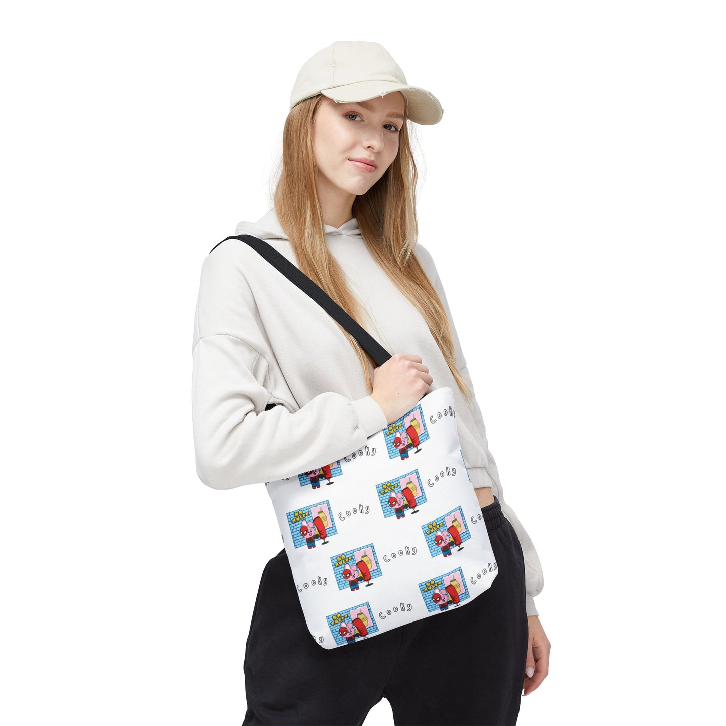 BT21 Cooky White Tote Bag Pattern Design