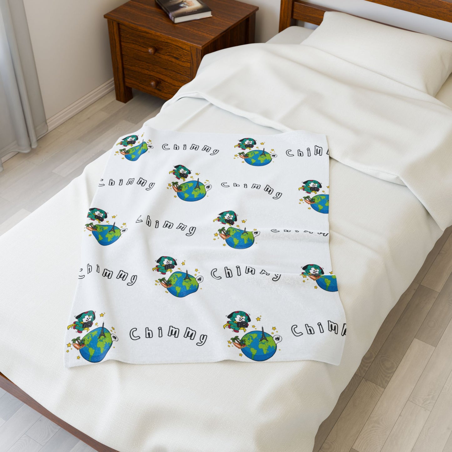 White Chimmy Blanket - BT21 Pattern Design