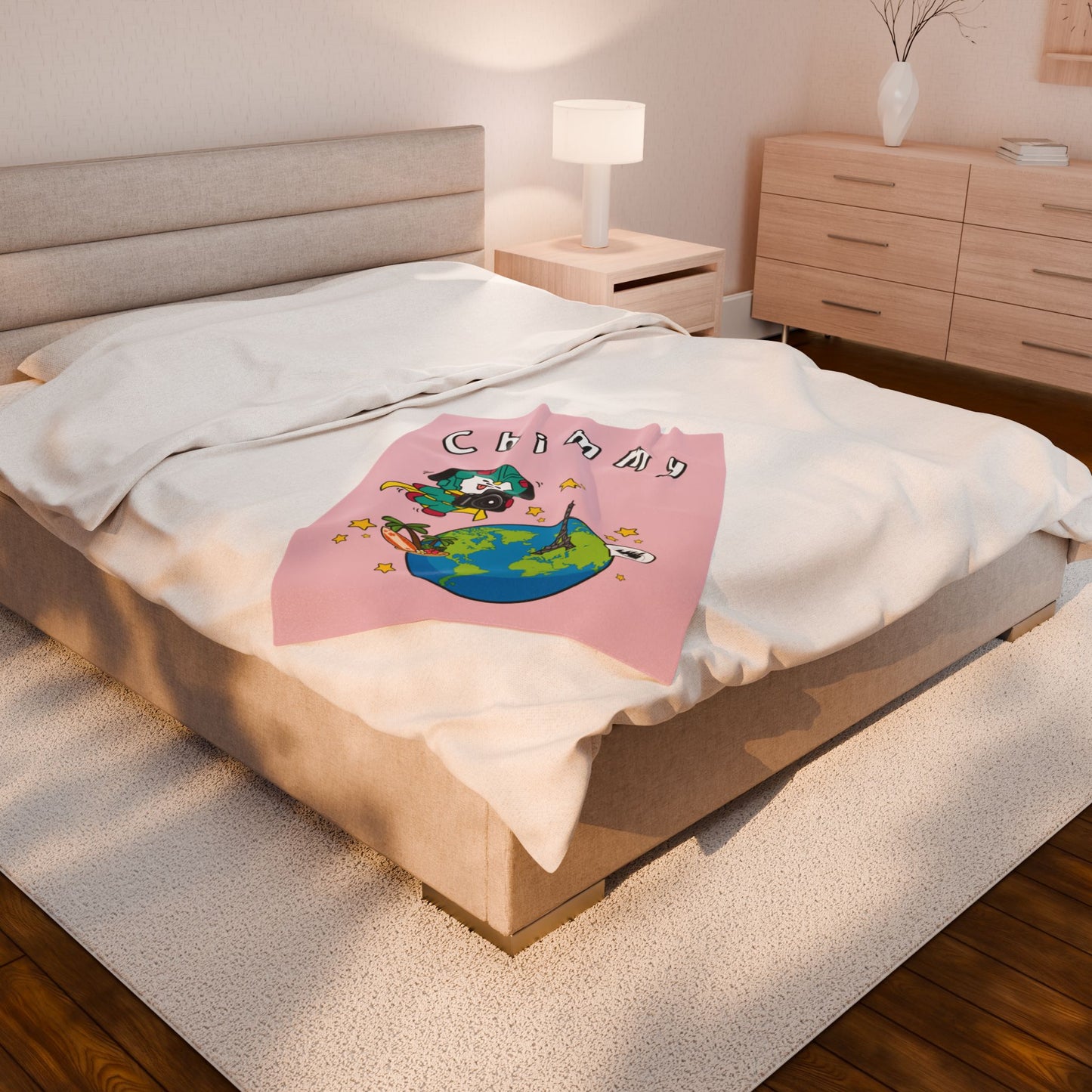 Pink Chimmy Blanket - BT21 Single Design