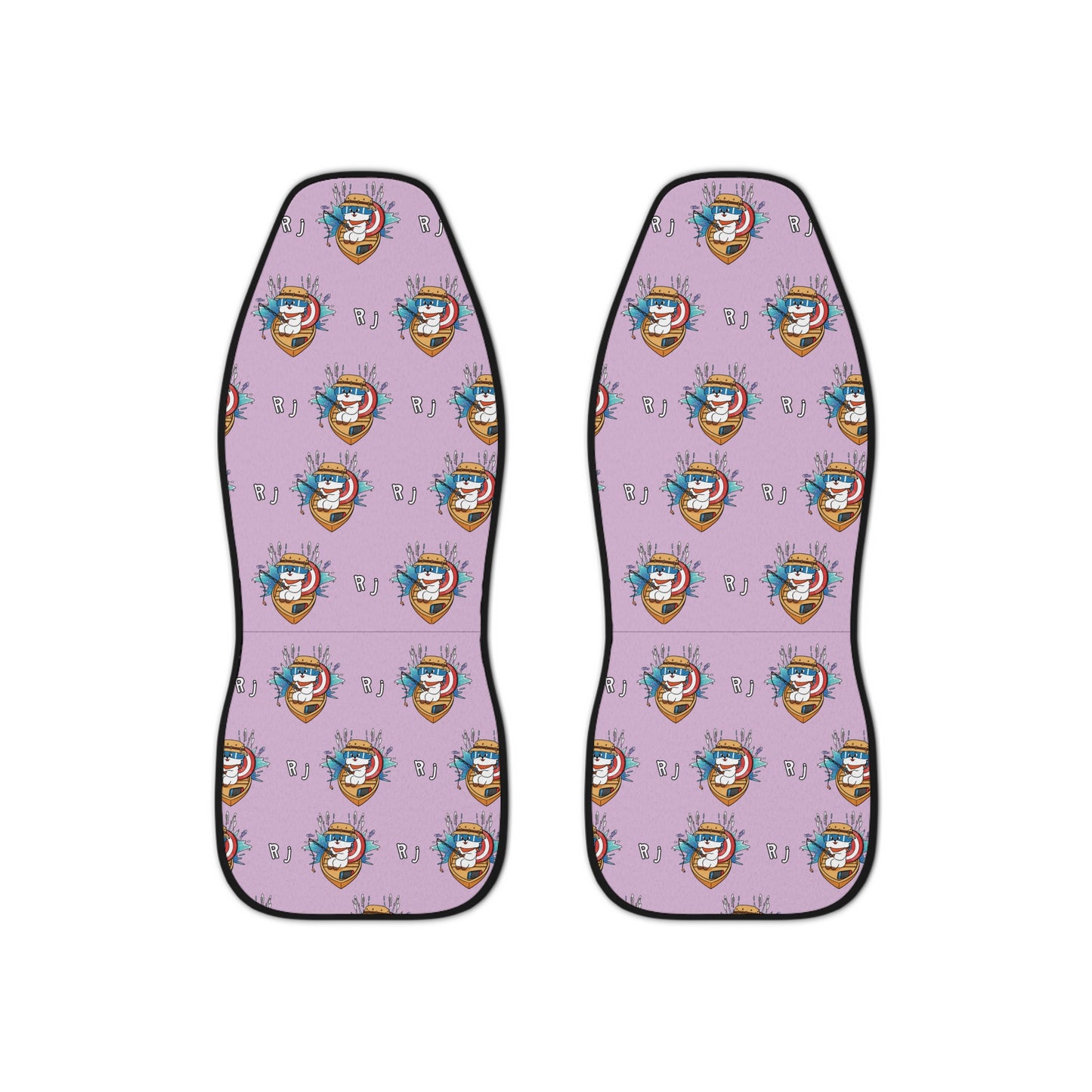 BT21 RJ Purple Car Seat Cover Pattern Design - Identical Set of 2