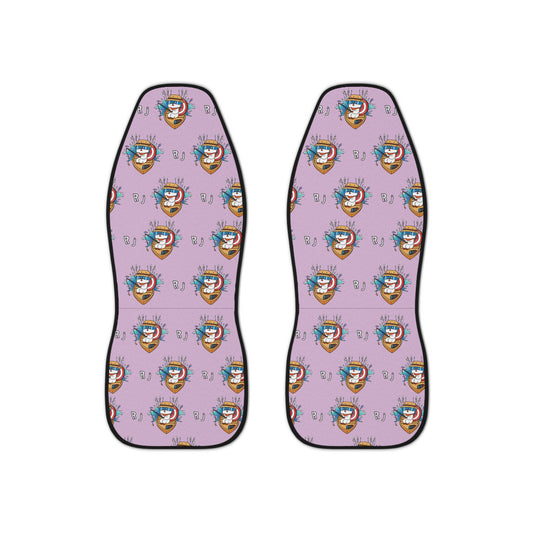 BT21 RJ Purple Car Seat Cover Pattern Design - Identical Set of 2