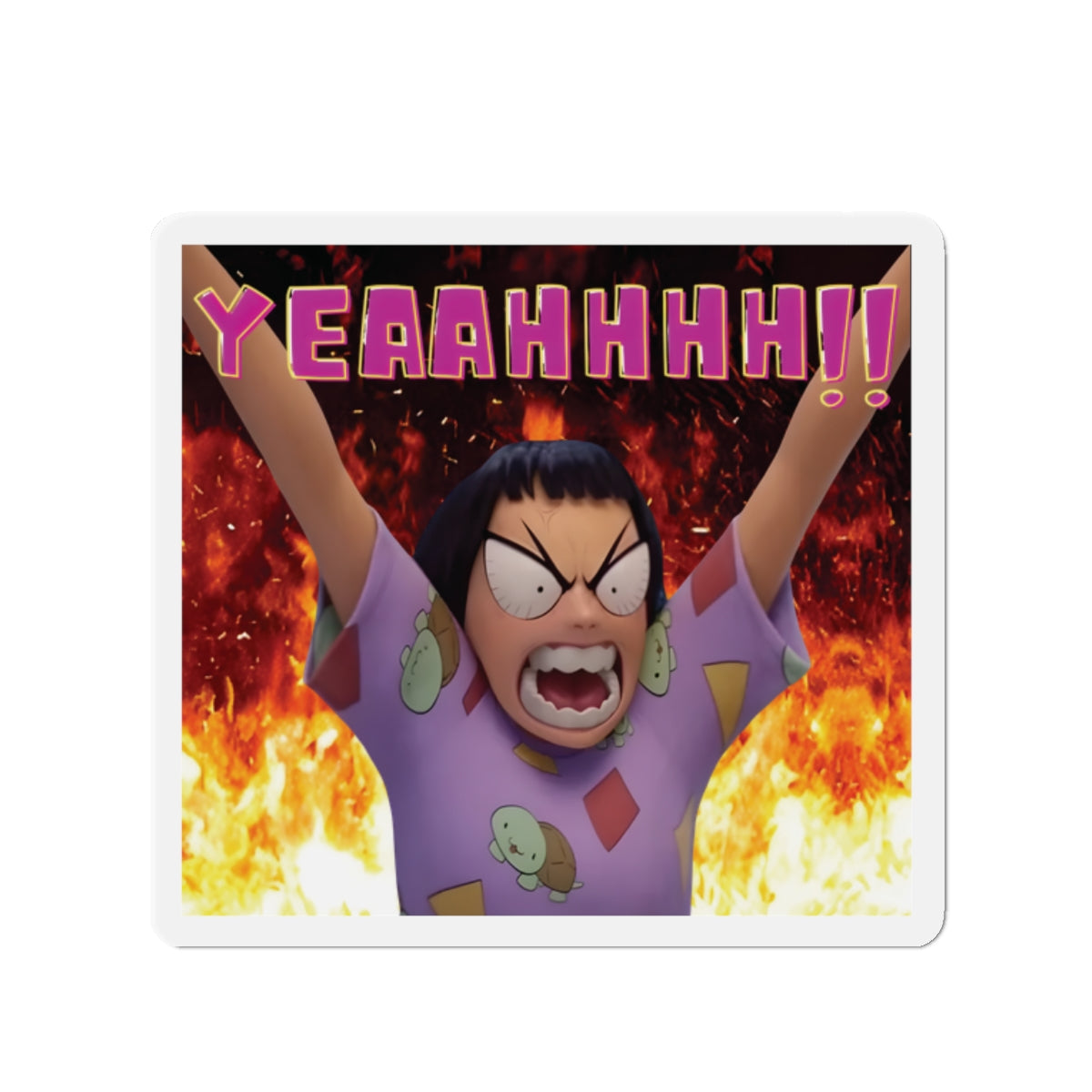 Kpop Demon Hunters Huntrix Zoey YEAHHH Funny Face Magnet