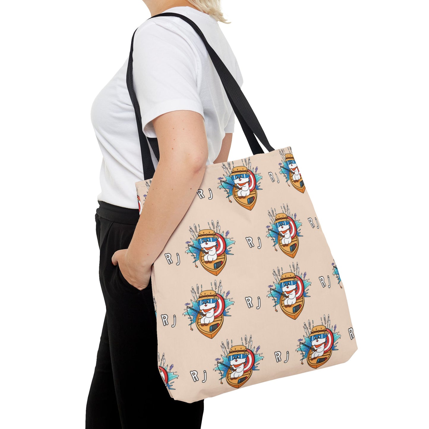 BT21 RJ Beige Tote Bag Pattern Design
