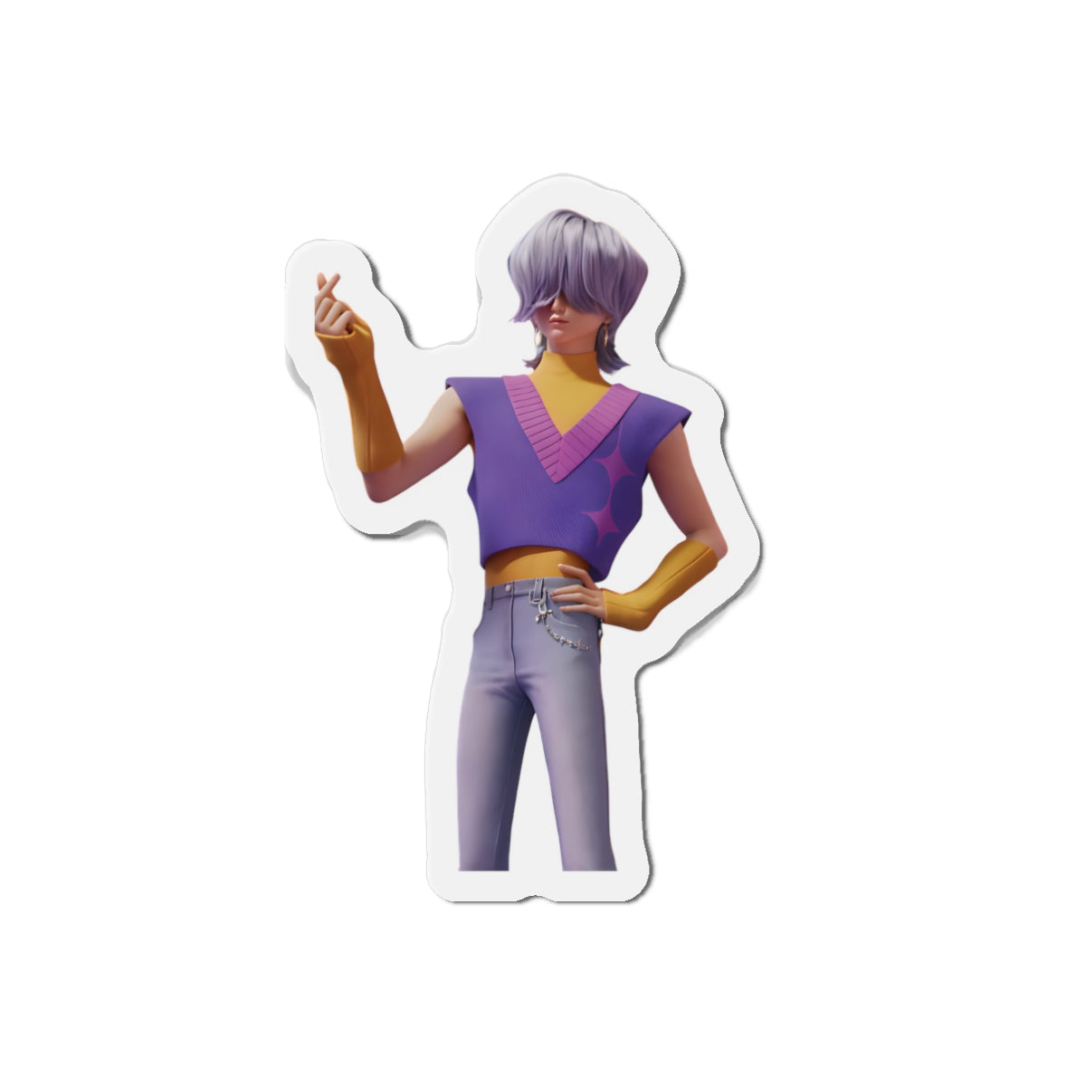 Kpop Demon Hunters Saja Boys Mystery Saja Soda Pop Finger Heart Magnet