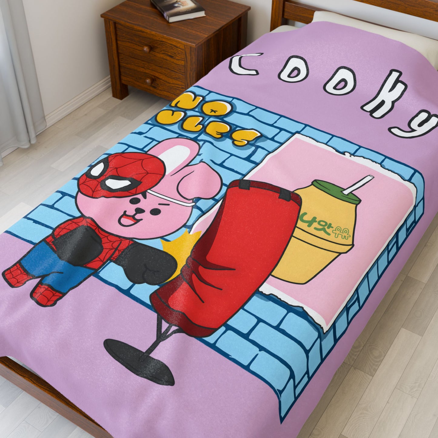 Purple Cooky Blanket - BT21 Single Design